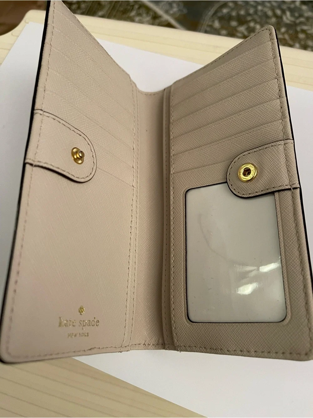 kate spade Two-Tone Yellow and Taupe Zip Continental Wallet